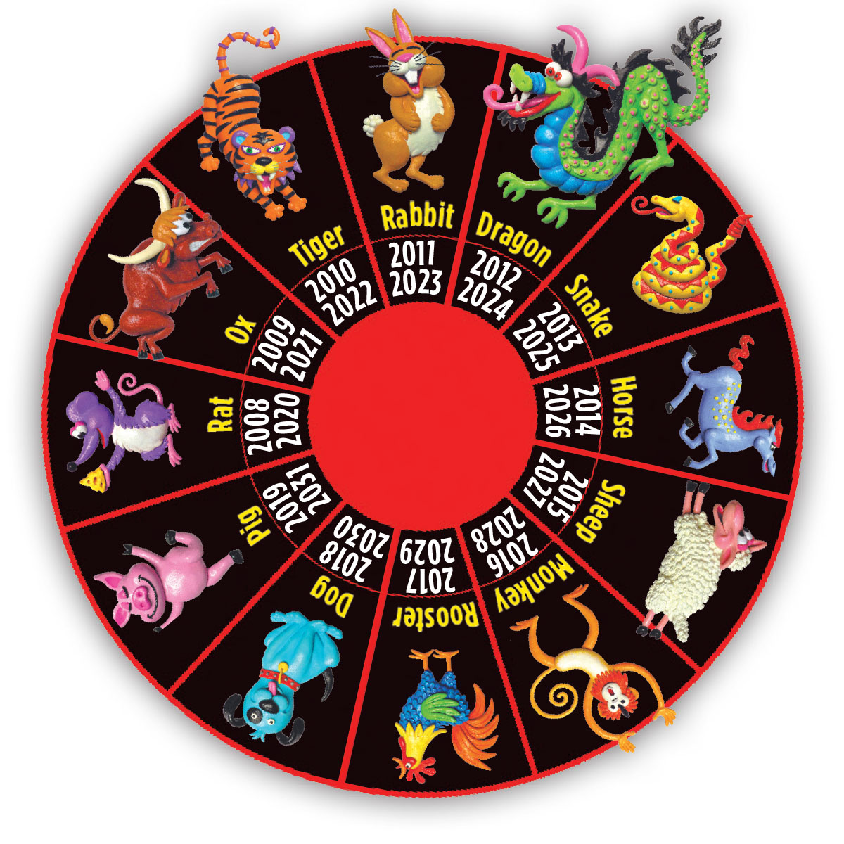 Image showing the different new years and the accompanying animal that goes with it