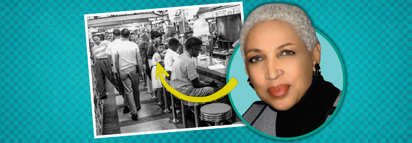 Photo of a person today and then when they were a child