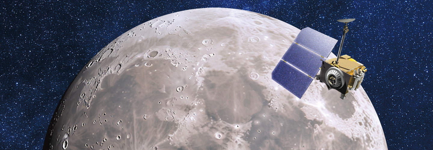 Image of satellite orbiting the moon